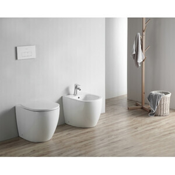 Bidet Filo Muro Bianco In Ceramica 52X36X42 Cm Earth