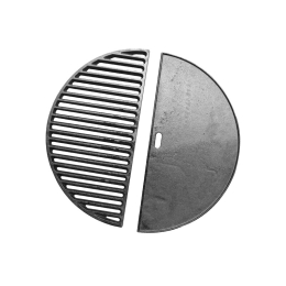 Set Griglia E Piastra In Ghisa Mezza Luna Per Kamado Fuji 54 C-Line