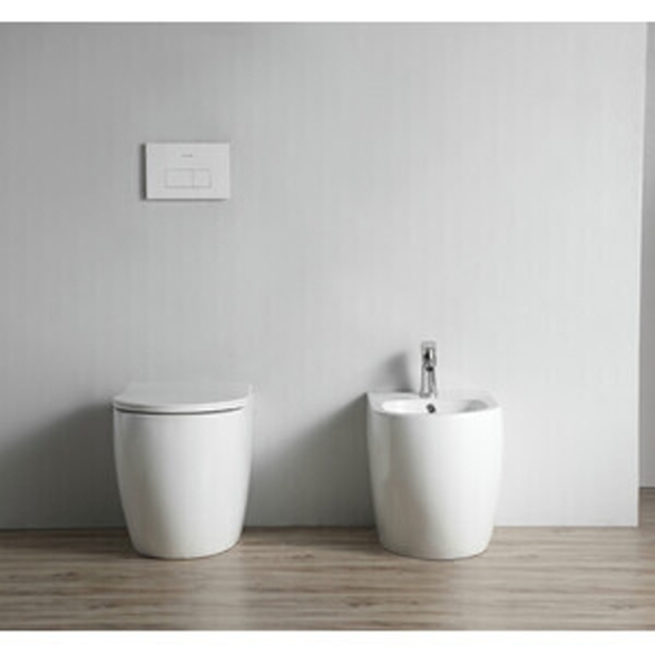 Vaso WC Filo Muro Rimless In Ceramica 52x36x42 Cm Bianco Earth