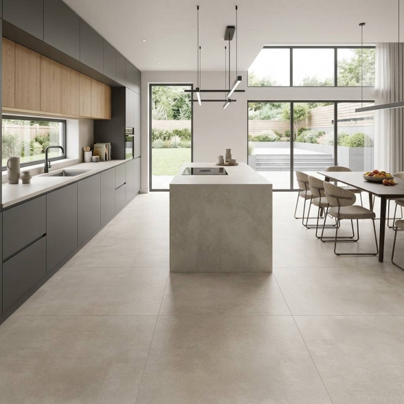 Pavimento 60x120 Cm In Gres Porcellanato Finitura Matt Cementi Beige