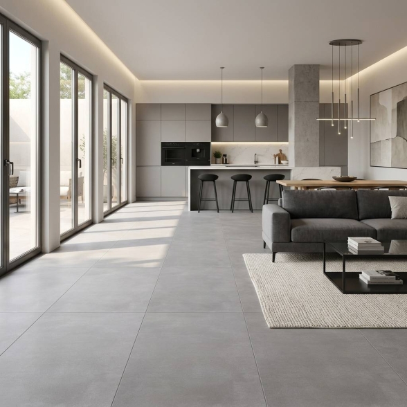 Pavimento 60x120 Cm In Gres Porcellanato Finitura Matt Cementi Grigio