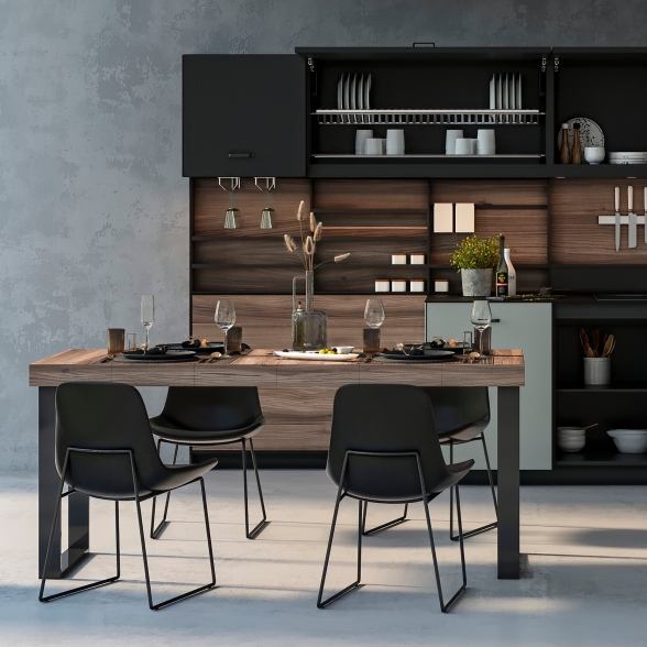 Gambe da tavolo Square rettangolari 72x60 cm in acciaio verniciato nero