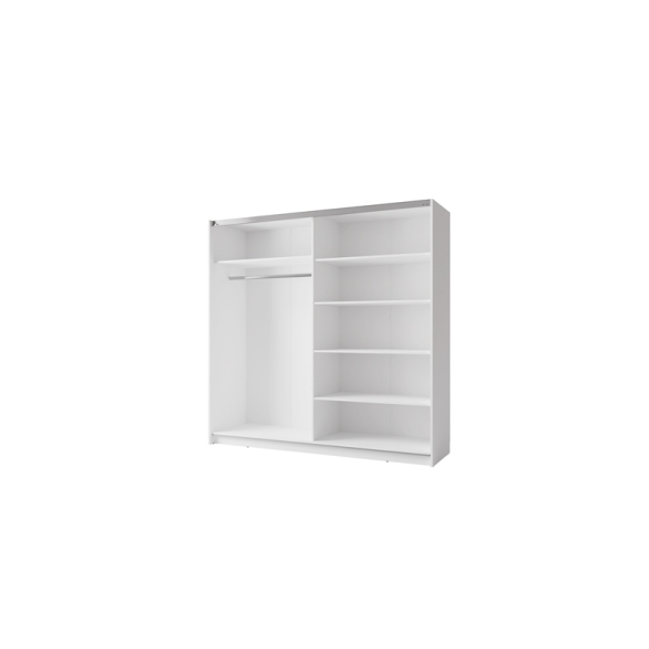 Armadio 200x207h Cm 2 Ante Scorrevoli Con Specchio Tortora Arsala