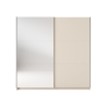 Armadio 200x207h Cm 2 Ante Scorrevoli Con Specchio Tortora Arsala