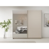 Armadio 200x207h Cm 2 Ante Scorrevoli Con Specchio Tortora Arsala