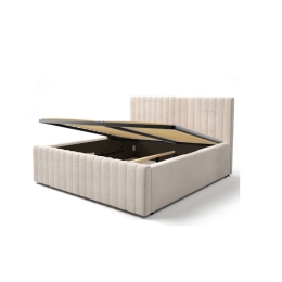 Letto Matrimoniale 160x200 Cm Contenitore Con Rete Imbottito Batina Beige