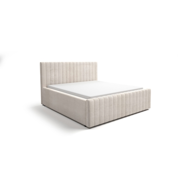 Letto Matrimoniale 160x200 Cm Contenitore Con Rete Imbottito Batina Beige