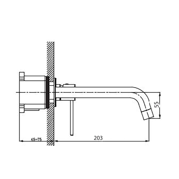 Miscelatore Lavabo A Muro In Ottone Oro Rosa Spazzolato Smooth Rubicer