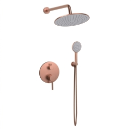 Set Doccia 3 Pezzi Ad Incasso Oro Rosa Spazzolato Smooth Rubicer