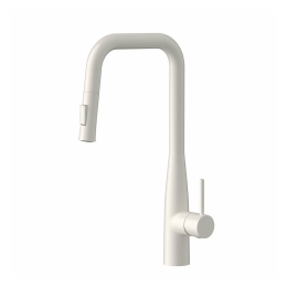 Miscelatore Lavello Cucina Con Doccino Estraibile In Ottone Smooth Bianco Opaco