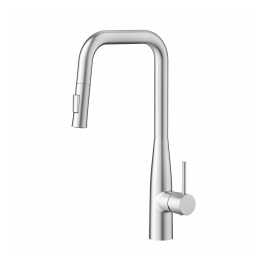 Miscelatore Lavello Cucina Con Doccino Estraibile In Ottone Smooth Acciaio Spazzolato