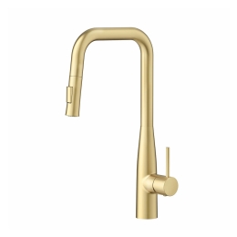 Miscelatore Lavello Cucina Con Doccino Estraibile In Ottone Smooth Oro Spazzolato