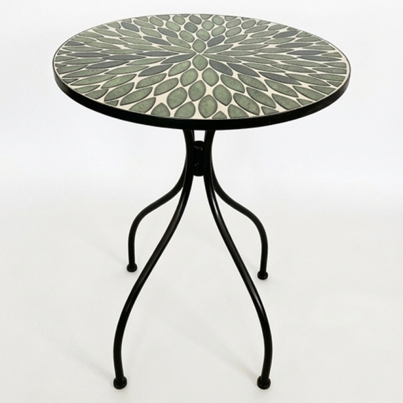 Set Bistrot Tavolo Maioliche D60xH75 Con 2 Sedie Pieghevoli Fogliarte