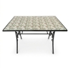 Set Da Pranzo Tavolo Maioliche Rettangolare 120x80 Con 2 Sedie Pieghevoli Flora