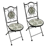 Set Da Pranzo Tavolo Maioliche Rettangolare 120x80 Con 2 Sedie Pieghevoli Flora