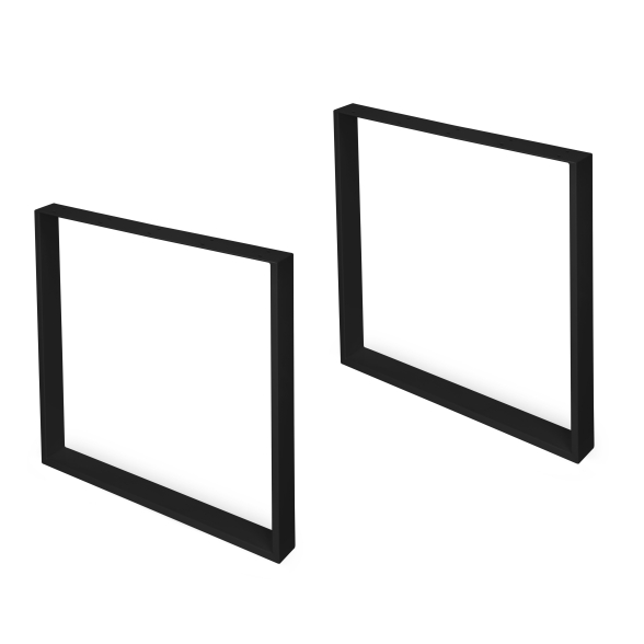 Gambe da tavolo Square rettangolari 72x80 cm in acciaio verniciato nero