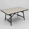 Tavolo Da Esterno 100x200 Cm Con Top In Maioliche E Struttura In Ferro Amalfi