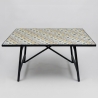 Tavolo Da Esterno 100x200 Cm Con Top In Maioliche E Struttura In Ferro Amalfi