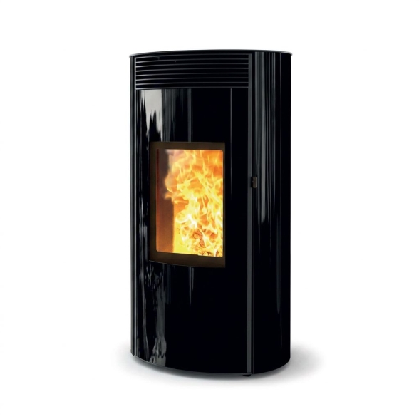 Termostufa a Pellet Autopulente MW28 Wi-Fi Ermetica Cuma Glass Caminetti Montegrappa