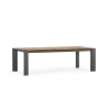 Tavolo Da Esterno In Alluminio Piano In Teak Allungabile 110x253/384 Cm Cameron Antracite Bizzotto