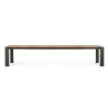 Tavolo Da Esterno In Alluminio Piano In Teak Allungabile 110x253/384 Cm Cameron Antracite Bizzotto
