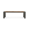 Tavolo Da Esterno In Alluminio Piano In Teak Allungabile 110x253/384 Cm Cameron Antracite Bizzotto