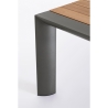 Tavolo Da Esterno In Alluminio Piano In Teak Allungabile 110x253/384 Cm Cameron Antracite Bizzotto
