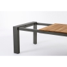 Tavolo Da Esterno In Alluminio Piano In Teak Allungabile 110x253/384 Cm Cameron Antracite Bizzotto