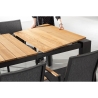 Tavolo Da Esterno In Alluminio Piano In Teak Allungabile 110x253/384 Cm Cameron Antracite Bizzotto