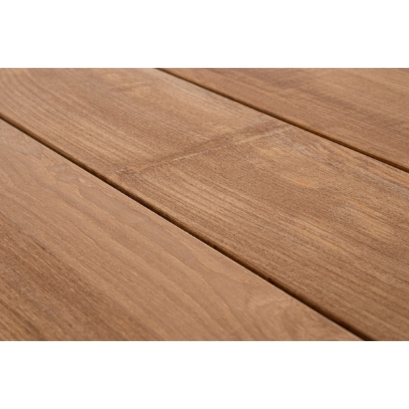 Tavolo Da Esterno In Alluminio Piano In Teak Allungabile 110x253/384 Cm Cameron Antracite Bizzotto