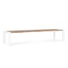 Tavolo Da Esterno In Alluminio Piano In Teak Allungabile 110x253/384 Cm Cameron Bianco Bizzotto