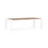 Tavolo Da Esterno In Alluminio Piano In Teak Allungabile 110x253/384 Cm Cameron Bianco Bizzotto