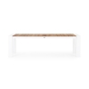Tavolo Da Esterno In Alluminio Piano In Teak Allungabile 110x253/384 Cm Cameron Bianco Bizzotto