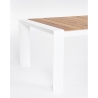 Tavolo Da Esterno In Alluminio Piano In Teak Allungabile 110x253/384 Cm Cameron Bianco Bizzotto
