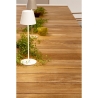 Tavolo Da Esterno In Alluminio Piano In Teak Allungabile 110x253/384 Cm Cameron Bianco Bizzotto
