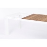 Tavolo Da Esterno In Alluminio Piano In Teak Allungabile 110x253/384 Cm Cameron Bianco Bizzotto