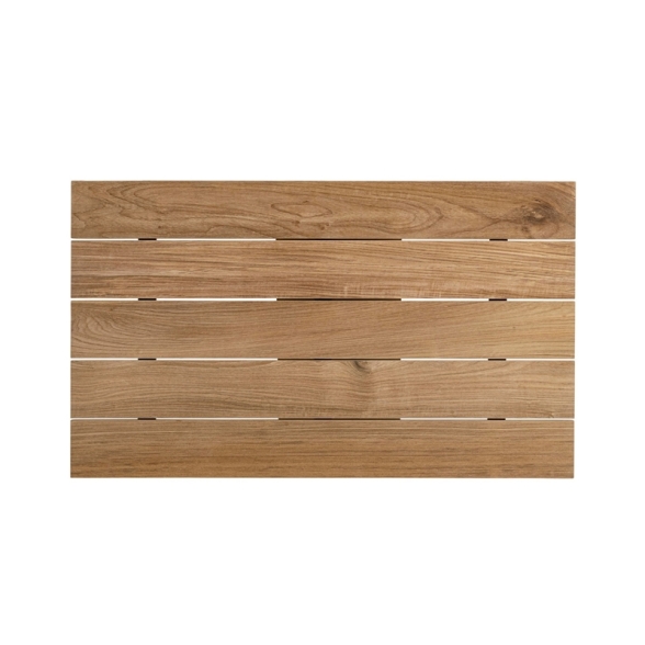 Tavolo Da Esterno In Alluminio Piano In Teak Allungabile 110x253/384 Cm Cameron Bianco Bizzotto