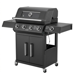 Barbecue A Gas E Pietra Lavica 4 Fuochi Coperchio Con Vetro Ke Grill Master Steak