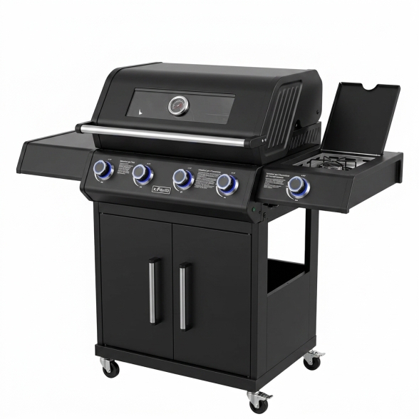 Barbecue A Gas E Pietra Lavica 4 Fuochi Coperchio Con Vetro Ke Grill Master Steak