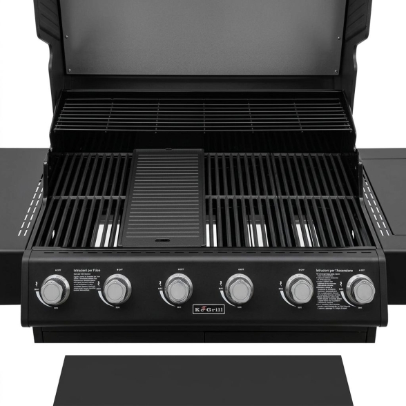 Barbecue A Gas E Pietra Lavica 6 Fuochi Coperchio Con Vetro Ke Grill Master Steak