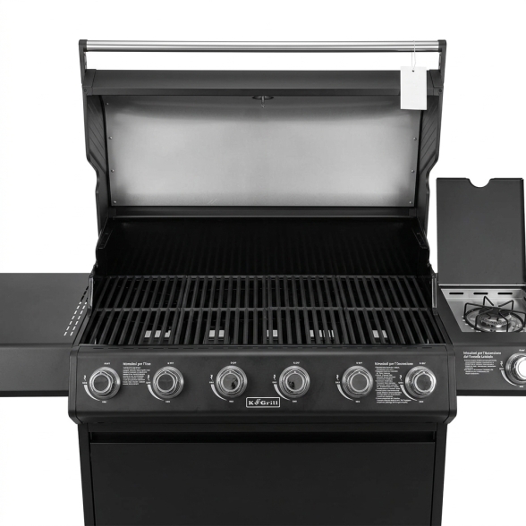 Barbecue A Gas E Pietra Lavica 6 Fuochi Coperchio Con Vetro Ke Grill Master Steak