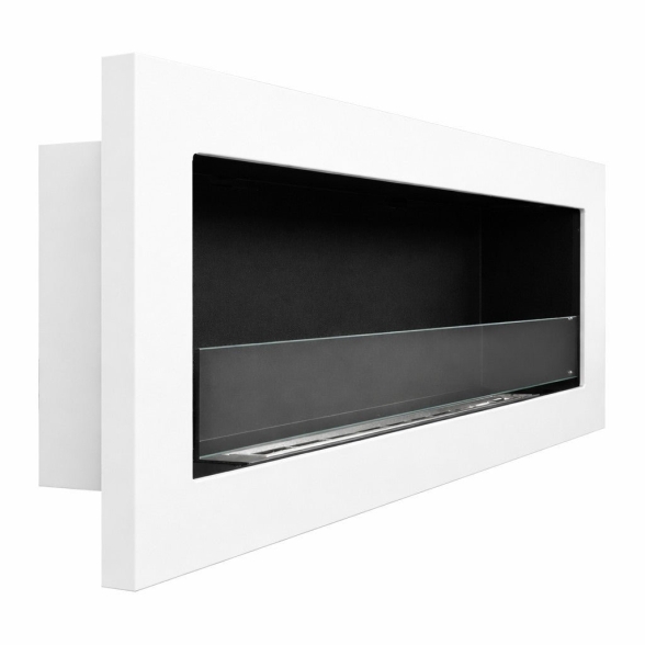 Camino a bioetanolo da incasso parete biocamino 120x40 LIVORNO 120 Bianco