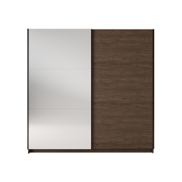 Armadio 200x207h Cm 2 Ante Scorrevoli Con Specchio Arsola Noce