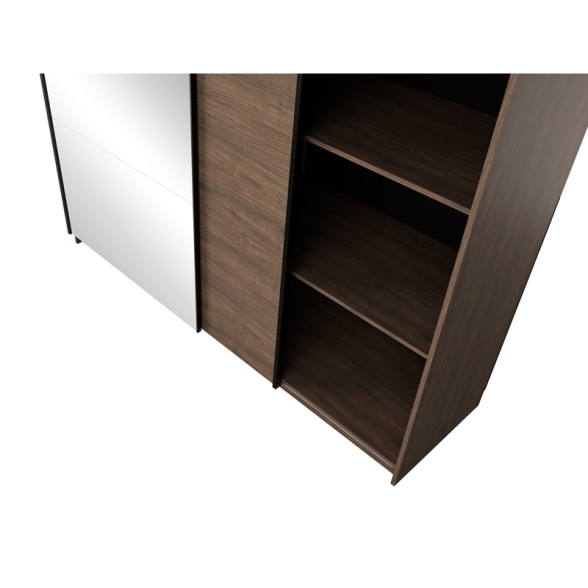 Armadio 200x207h Cm 2 Ante Scorrevoli Con Specchio Arsola Noce