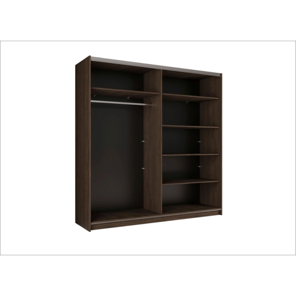 Armadio 200x207h Cm 2 Ante Scorrevoli Con Specchio Arsola Noce