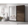 Armadio 200x207h Cm 2 Ante Scorrevoli Con Specchio Arsola Noce