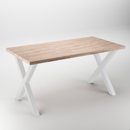 Gambe da tavolo Cross 69,5 cm ad incrocio in acciaio verniciato bianco