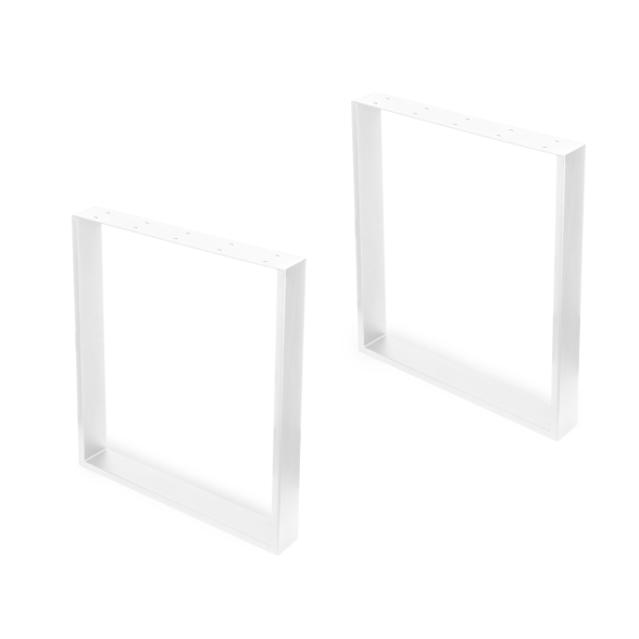 Gambe da tavolo Square rettangolari 72x60 cm in acciaio verniciato bianco