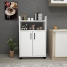 Mobile Multiuso Bagno/Cucina 2 Ante 60x35x92 Con Rotelle Lukas Bianco