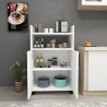 Mobile Multiuso Bagno/Cucina 2 Ante 60x35x92 Con Rotelle Lukas Bianco